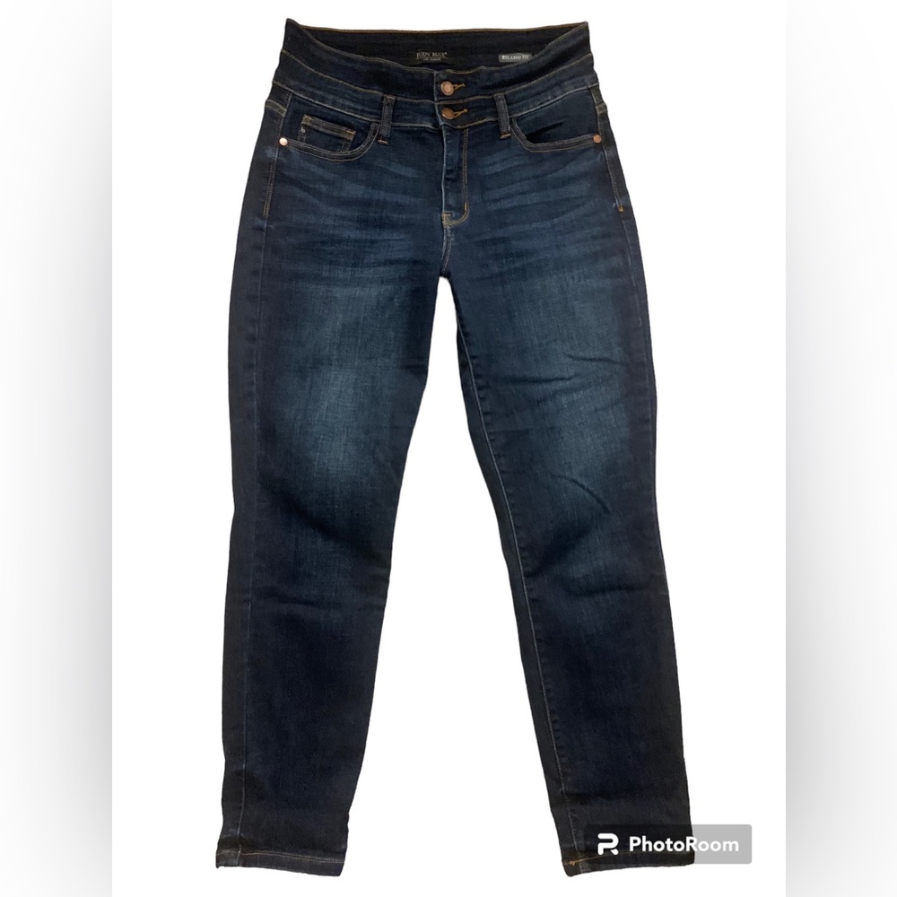 Judy Blue Double The Fun High Waist Relaxed Fit Dark Wash Ankle Length Jean 28